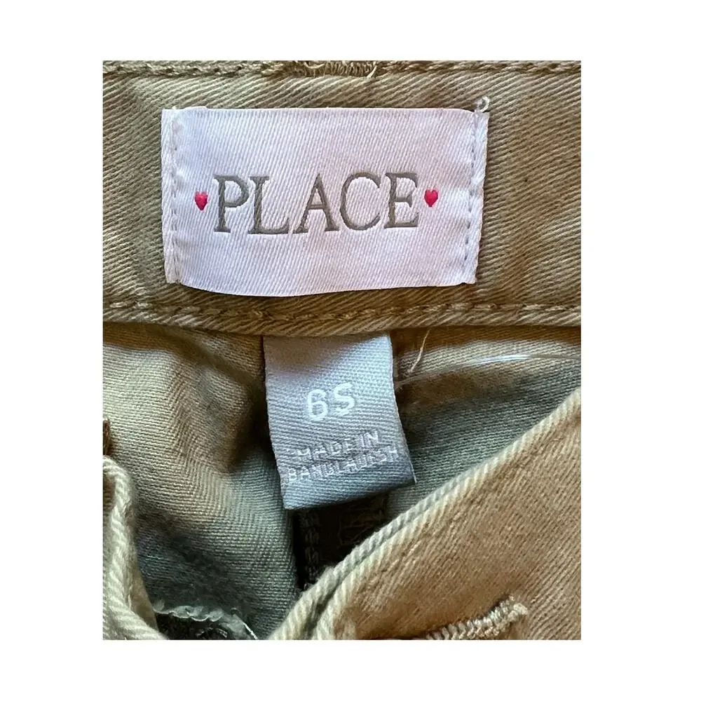 Childrens Place Shorts Girls Size 6S Tan Uniform Chino Pockets Stretch Slim NEW